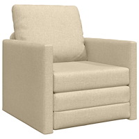 vidaXL Golvsängsoffa 2-i-1 Gräddvit 74x77x81 cm Tyg