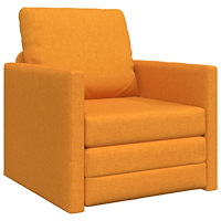 vidaXL Golvsängsoffa 2-i-1 Mörkgul 74x77x81 cm Tyg