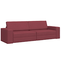 vidaXL Golvssoffa Bädd 2-i-1 Vinröd 245x150x60.5 cm Tyg