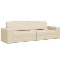 vidaXL Golvsoffa Säng 2-i-1 Gräddvit 245x150x60.5 cm Tyg
