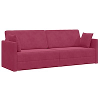 vidaXL Golvsängsoffa 2-i-1 Vinkaröd 213x144x60 cm Sammet