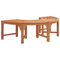 vidaXL Utomhus Trädbänk Halv Rund 160 cm Solid Eucalyptus