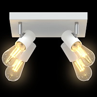 vidaXL Takspotlight 4 Vägs Justerbar Vit E27