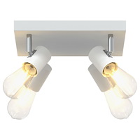 vidaXL Takspotlight 4 Vägs Justerbar Vit E27