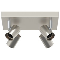 vidaXL Takspotlight 4-vägs Justerbar Borstad Nickel E27