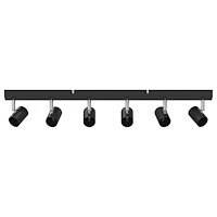 vidaXL Takspotlight 6 vägar justerbar svart E27