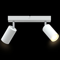 vidaXL takspotlight 2-vägs justerbar vit GU10