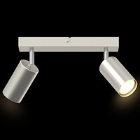 vidaXL takspotlight 2-vägs justerbar borstad nickel GU10
