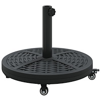 vidaXL Parasolbas med hjul för Ø38-48 mm stolpar 13 kg Rund