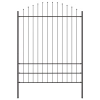 vidaXL Trädgårdsgärd med bågtopp, grå, 1,7x2 m, stål