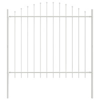 vidaXL Trädgårdsstängsel med Bågtopp, Vit, 1,7x1,5 m, Stål