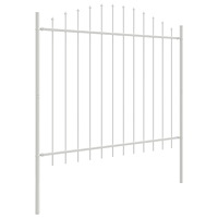 vidaXL Trädgårdsstängsel med Bågtopp, Vit, 1,7x1,5 m, Stål