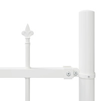vidaXL Trädgårdsstängsel med Bågtopp, Vit, 1,7x1,5 m, Stål