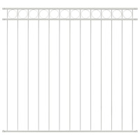 vidaXL Stängselpanel Vit 1,7x1,2 m Stål