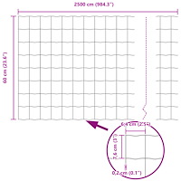 vidaXL Euro Staket Grön 0.6x25 m Stål