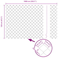 vidaXL Kedjeinhägnad 1.2x10 m Galvaniserat stål