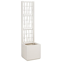 vidaXL Trädgårdsplanterare med spaljé Vit 36x36x140 cm PP