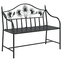 vidaXL Vintage metallbänk Svart Pulverlackerat stål Standard Hållbar