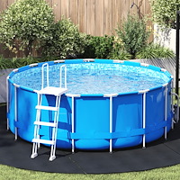 vidaXL Rund Poolöverdrag Svart Polyeten Ø 306 cm Vattentåliga material