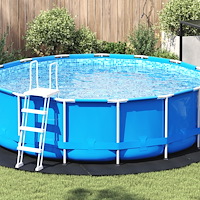 vidaXL Rundt Poolöverdrag Svart Plast Ø 366 cm Vattentåliga material