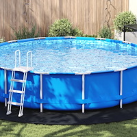 vidaXL Runt Poolöverdrag Svart Plast Ø 610 cm Vattentåliga material