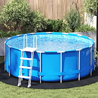 vidaXL Runt Poolöverdrag Svart Polyeten Ø 244 cm Vattentåligt