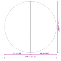 vidaXL Runt Poolöverdrag Svart Polyeten Ø 244 cm Vattentåligt