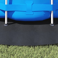 vidaXL Runt Poolöverdrag Svart Plast Ø 366 cm Vattentåliga material