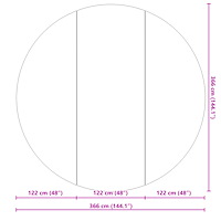 vidaXL Runt Poolöverdrag Svart Plast Ø 366 cm Vattentåliga material