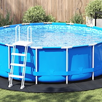 vidaXL Runt Poolöverdrag Svart Polyeten Ø 458 cm