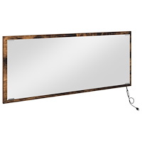 vidaXL LED Badrumsspegel Rökt Ek 90x8,5x37 cm Konstruerat Trä