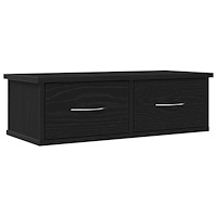 vidaXL Vägghylla med lådor svart ek 60x26x18,5cm konstruerat trä