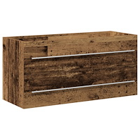 vidaXL Handfatskåp Gammalt trä 100 x 38.5 x 48 cm Konstruerat trä