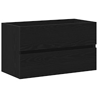 vidaXL Handfatsskåp Svart Ek 80 x 38.5 x 45 cm Konstruerat trä