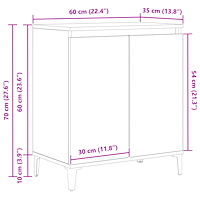 vidaXL Sideboard svart ek 60x35x70 cm konstruerat trä