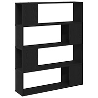 vidaXL Bokhylla svart ek 100x24x124 cm konstruerat trä