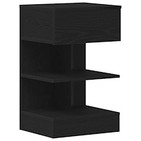 vidaXL Sängbord svart ek 40x35x65 cm konstruerat trä