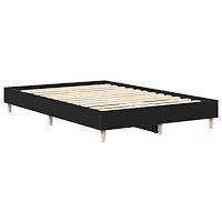 vidaXL Sängram 140x190 cm svart ek konstruerat trä