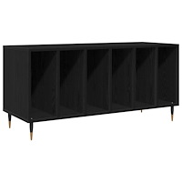 vidaXL Skåp för vinylskivor svart ek 100x38x48 cm konstruerat trä