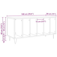 vidaXL Skåp för vinylskivor artisan ek 100x38x48 cm konstruerat trä