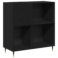 vidaXL Skåp för vinylskivor svart ek 84,5x38x89 cm konstruerat trä