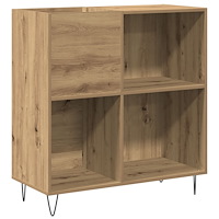 vidaXL Skåp för vinylskivor svart ek 84,5x38x89 cm konstruerat trä