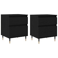 vidaXL Sängbord 2 st svart ek 40x35x50 cm konstruerat trä