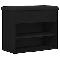 vidaXL Förvaringsbänk Svart Ek 60x30x48 cm Konstruerat Trä