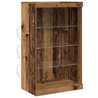 vidaXL Sideboard med LED-lampor återunnet trä 60,5x37x100 cm