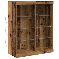 vidaXL Sideboard med LED-belysning i gammalt trä 41x37x100 cm