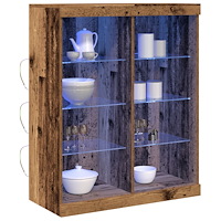 vidaXL Sideboard med LED-belysning i gammalt trä 41x37x100 cm