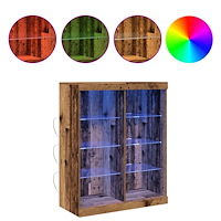 vidaXL Sideboard med LED-belysning i gammalt trä 41x37x100 cm