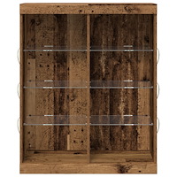 vidaXL Sideboard med LED-belysning i gammalt trä 41x37x100 cm