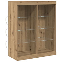 vidaXL Sideboard med LED-ljus i hantverksmässig ek 41x37x100 cm